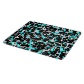 Cool trendy Schwarz-weiß Blue Pattern Schneidebrett (Ecke)