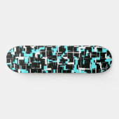 Cool trendy Schwarz-weiß Blue Pattern Skateboard (Horizontal)