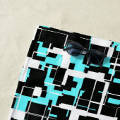 Cool trendy Schwarz-weiß Blue Pattern Strandtuch (Beispiel)