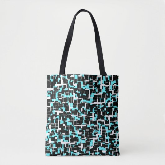 Cool trendy Schwarz-weiß Blue Pattern Tasche (Vorderseite)