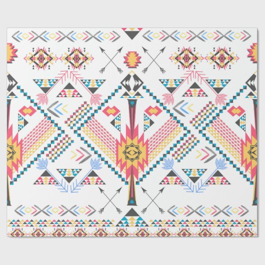 Cool trendy Stammesgeometrie Geschenkpapier (Flach)