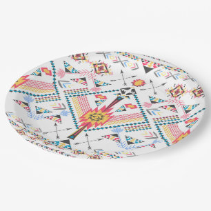 Cool trendy Stammesgeometrie Pappteller