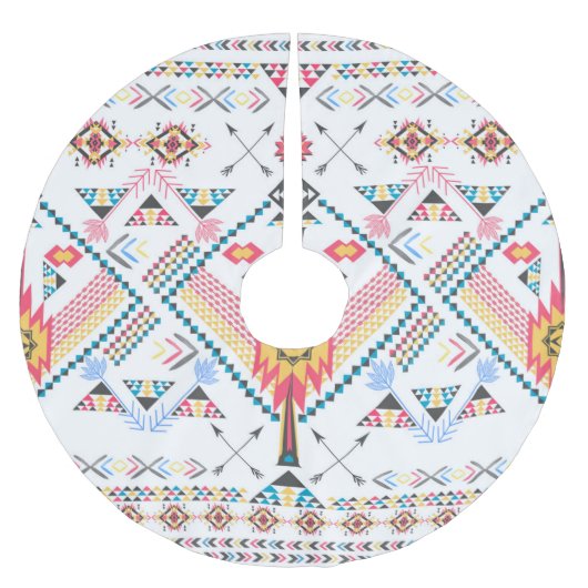 Cool trendy Stammesgeometrie Polyester Weihnachtsbaumdecke (Vorderseite)