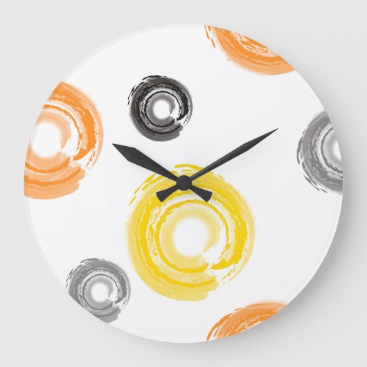 Cool, trendy, urban, modern paint brush art große wanduhr (Vorderseite)