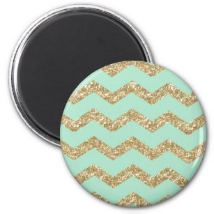 Cool Trendy Zickzack Zigzag Mint Imitate Gold Glit Magnet