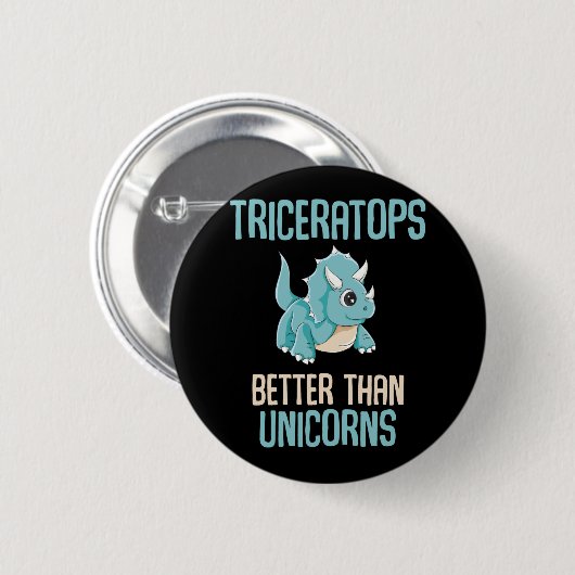Cool Triceratops Fan Dinosaurier Boys Button (Vorne & Hinten)