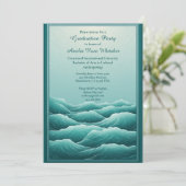 Cool Tropical Beach Waves Seaside Graduation Party Einladung (Stehend Vorderseite)