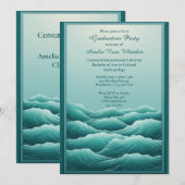 Cool Tropical Beach Waves Seaside Graduation Party Einladung (Vorne/Hinten)