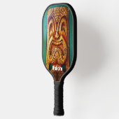 Cool Tropical Hawaii Tiki Bold Typografy Name Pickleball Schläger (Links)