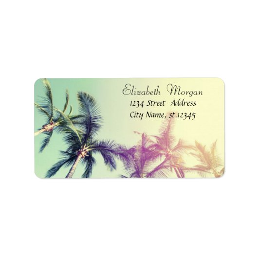 Cool tropisch, Palmen Adressaufkleber (Vorne)