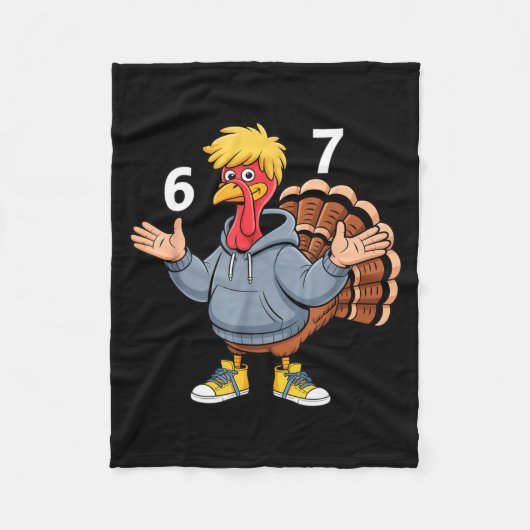 Cool Turkey 67 Funny Hip Hop Hoodie 67 Thanksgivin Fleecedecke (Vorderseite)