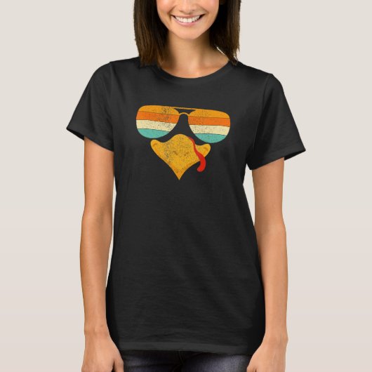 Cool Turkey Face With Sunglasses Thanksgiving For T-Shirt (Vorderseite)