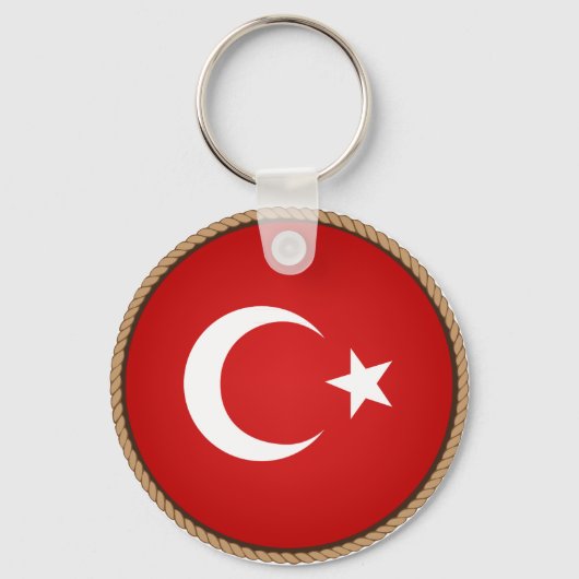 Cool Turkey Flag Seal Schlüsselanhänger (Vorderseite)