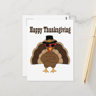 Cool Turkey Frohes Erntedankfest benutzerdefiniert Postkarte