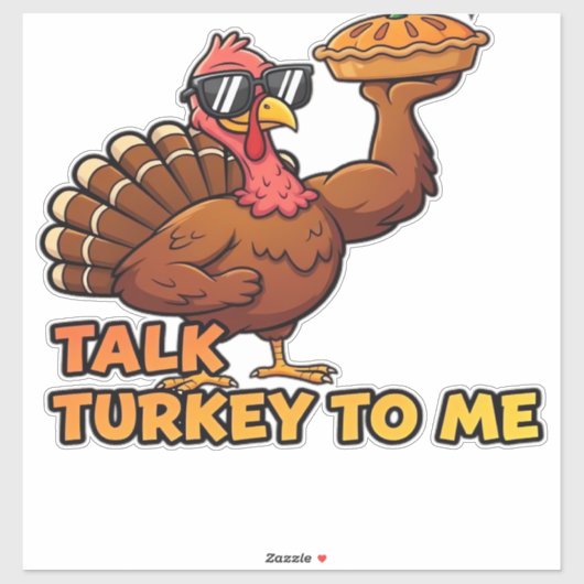Cool Turkey Thanksgiving Funny Classic T-Shirt.png Aufkleber (Blatt)