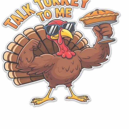 Cool Turkey Thanksgiving Funny Oversized T-Shirt.p Aufkleber (Vorderseite)