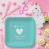 Cool türkisblau-weiße Hochzeitsfeier Teller (Party)