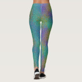 Cool türkisfarbene Chamäleon Hautfarbe Aura Effekt Leggings (Rückseite)