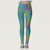 Cool türkisfarbene Chamäleon Hautfarbe Aura Effekt Leggings (Vorderseite)
