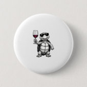 cool turtle drinking red wine art print_1 (1) button (Vorderseite)