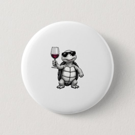 cool turtle drinking red wine art print_1 (1) button (Vorderseite)