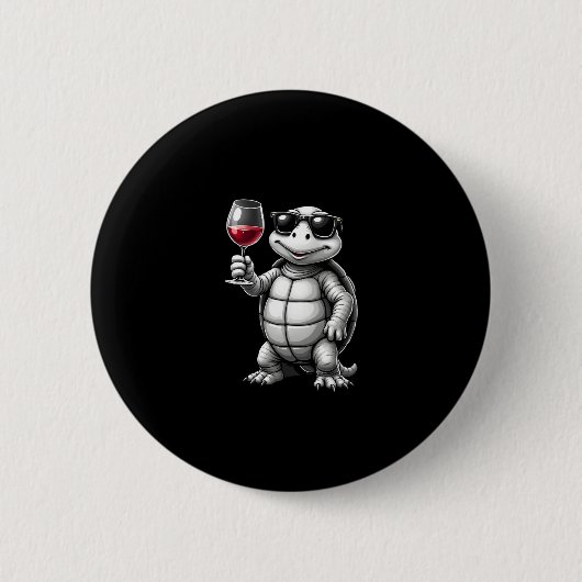 cool turtle drinking red wine art print_1 (1) button (Vorderseite)