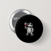 cool turtle drinking red wine art print_1 (1) button (Vorne & Hinten)