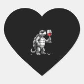 cool turtle drinking red wine art print_1 (2) Herz-Aufkleber (Vorderseite)