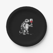 cool turtle drinking red wine art print_1 (2) pappteller (Vorderseite)