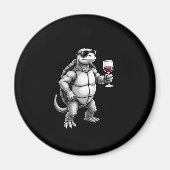 cool turtle drinking red wine art print_1 (3) magnet (Vorne)