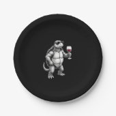 cool turtle drinking red wine art print_1 (3) pappteller (Vorderseite)