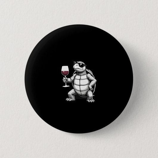 cool turtle drinking red wine art print_1 (4) button (Vorderseite)