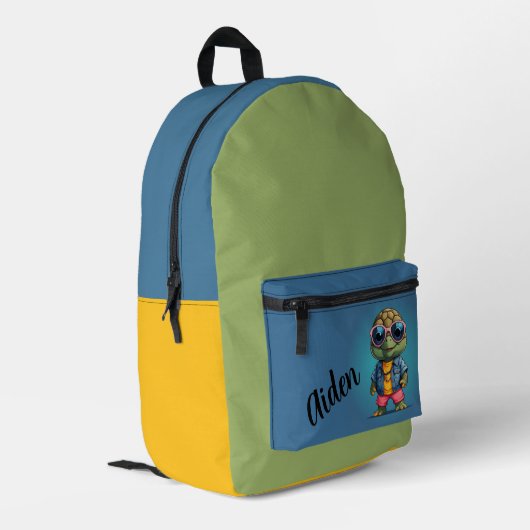 Cool Turtle Personalisiert Bedruckter Rucksack (Rückseitige Ecke links)