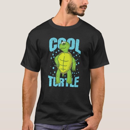 Cool Turtle Reptile Water Back Shell T-Shirt (Vorderseite)