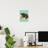 Cool Turtle Sipping Juice Sticker Poster (Heimbüro)