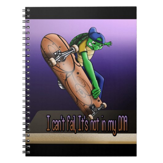 Cool Turtle Skateboarder Notizblock (Vorderseite)