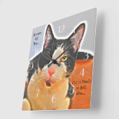 Cool Tuxedo Cat Quadratische Wanduhr (Winkel)