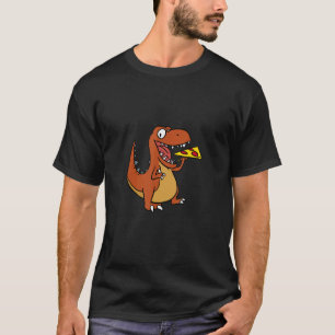 Cool Tyrannosaurus Rex Dinosaurier Pizza essen T-Shirt