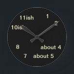 Cool Uber Geek Hipster Black One-ish Clock 2 Runde Wanduhr<br><div class="desc">Cool Uber Geek Hipster Black One-ish Clock 2 - designed by CricketDiane Art and Design 2013</div>