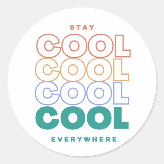 Cool überall bleibe - Minimalistisches trendiges D Runder Aufkleber (Vorderseite)