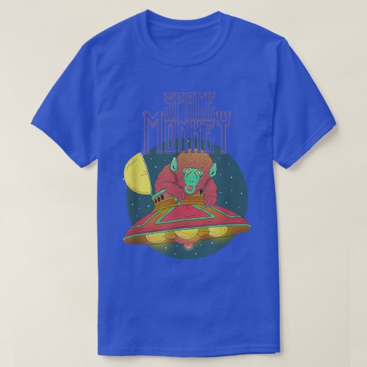 Cool UFO Alien Monkey Outer Space T-Shirt (Design vorne)
