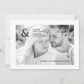Cool Ultra Modern Trendy Black and White Photo Save The Date (Vorderseite)