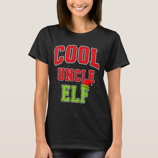 Cool Uncle Elf Christmas Family Matching Group Xma T-Shirt (Vorderseite)