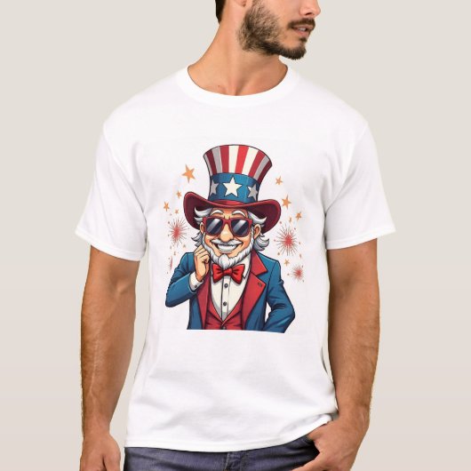 Cool Uncle Sam USA T-shirt (Vorderseite)