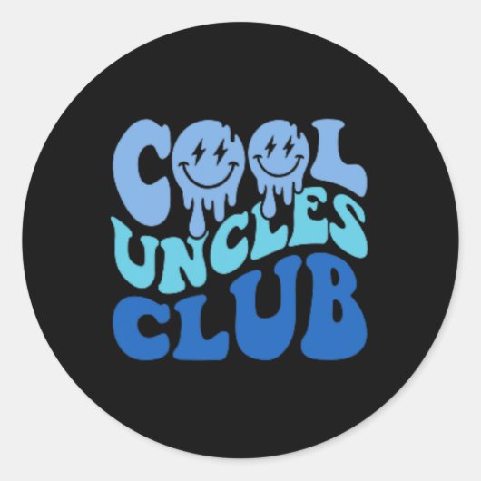 Cool Uncles Club Best Uncle Ever Funny Vathday Runder Aufkleber (Vorderseite)