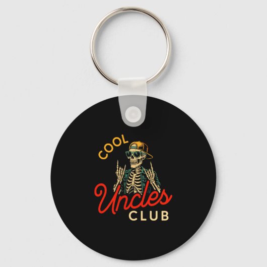 Cool Uncles Club Shirt Funny Skeleton Retro Uncle  Schlüsselanhänger (Vorderseite)