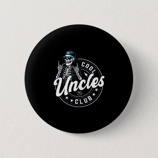 Cool Uncles Club Shirt Funny Skeleton Uncle Men  Button (Vorderseite)