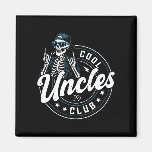 Cool Uncles Club Shirt Funny Skeleton Uncle Men  Magnet (Vorne)