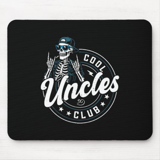 Cool Uncles Club Shirt Funny Skeleton Uncle Men  Mousepad (Vorne)