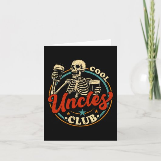 Cool Uncles Club Shirt Uncle Skeleton Men Fathers  Karte (Vorderseite)